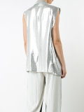 metallic open vest