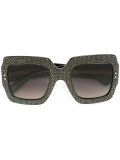 oversize crystal square sunglasses