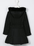 hooded belted coat