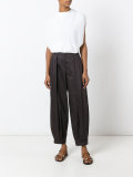 pleated loose-fit trousers