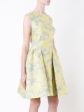 floral brocade pleated dress