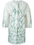 floral jacquard coat