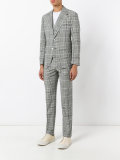 checked three-piece suit 