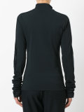 high-neck elongated sleeve top