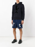 lightning print hooded sweatshirt