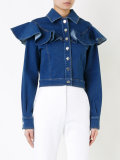 ruffled denim jacket