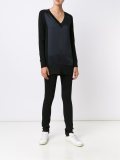 contrast panel fine knit jumper