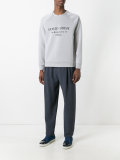 striped drop-crotch trousers