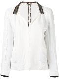 embroidered trim fastened top 