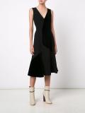 colour block v neck dress