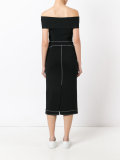 zipped front midi skirt
