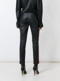 skinny striped leather trousers