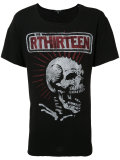 punk skeleton print T-shirt