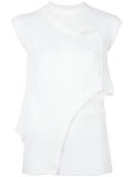 ribbed detail folded sweatshirt 