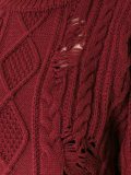 distressed cable knit jumper