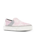 bleach effect slip-on sneakers