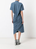 asymmetric seam denim dress