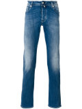 stonewashed straight jeans