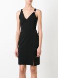 asymmetric straps fitted dress