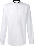 contrast mandarin collar shirt