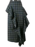 check print ruffle skirt