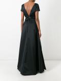 pleated trim fitted dress