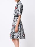 garden print pleated skirt