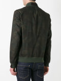 leaves print bomber jacket