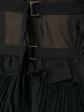 sheer panel ruffle dress 