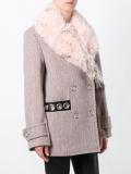 grommet embellished peacoat