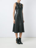leather midi dress