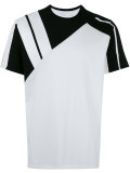 striped panelled T-shirt