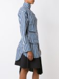 high neck check shirt