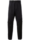 striped panel trousers