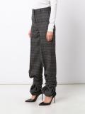 checked high waisted trousers