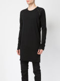 leather trim T-shirt 