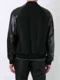 leather sleeve bomber jacket 