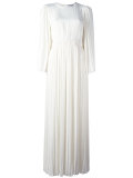 pleated maxi dress