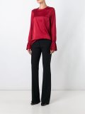 pleated cuff blouse