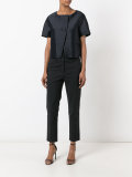 cropped collarless jacket 