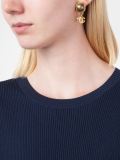 CC logo stone clip-on earrings