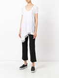 asymmetric lace hem T-shirt