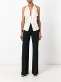 front slit V-neck blouse