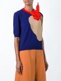 floral embellished shortsleeved blouse