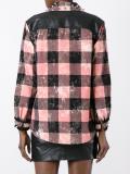 checked studded shirt jacket