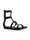 rear zip flat sandals