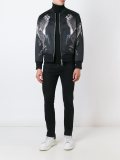 hawk print bomber jacket
