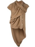 drapped sleeveless jacket