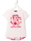 logo print pleat detail T-shirt