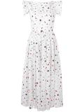 multiple pattern flared dress